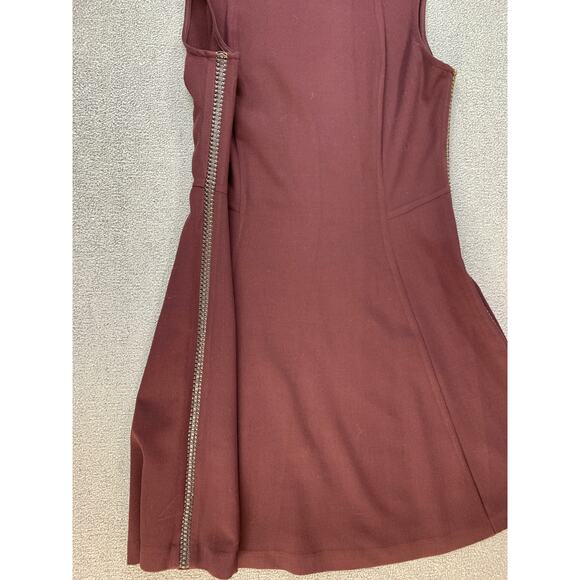 Ann Taylor Dress Career Sleeveless Knee Length Classic Burgundy Size 10 - Picture 5 of 8